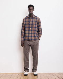 Hartford Woven Paul Shirt in Blue and Gold