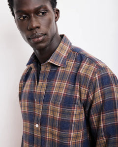 Hartford Woven Paul Shirt in Blue and Gold