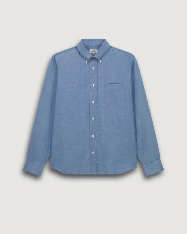 Hartford Pitt Indigo Blue Chambray Shirt