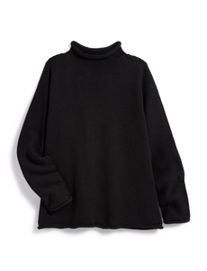 Frank & Eileen Monterey Rolled Funnel Neck Sweater in Black