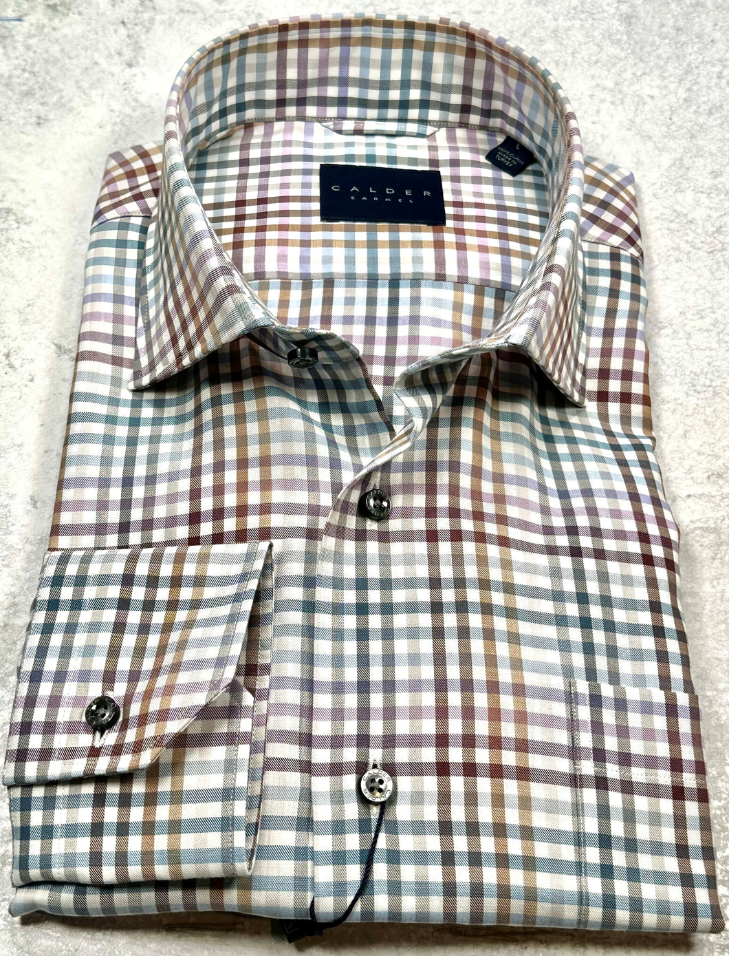 Calder 100's Peached Gingham Twill in Plum