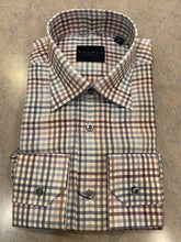 Load image into Gallery viewer, Calder 100&#39;s Peached Gingham Twill in Plum
