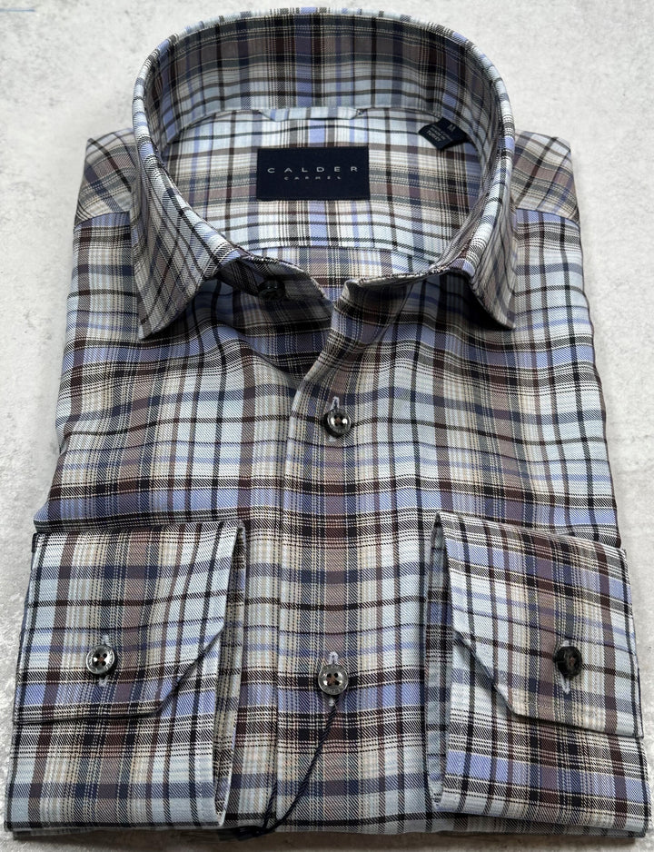 Calder Melange Twill Shirt In Slate