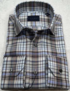 Calder Melange Twill Shirt in Slate