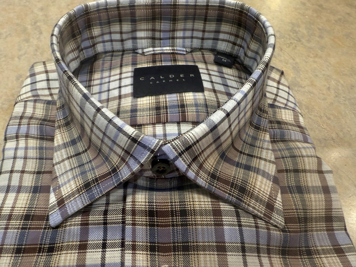 Calder Melange Twill Shirt In Slate