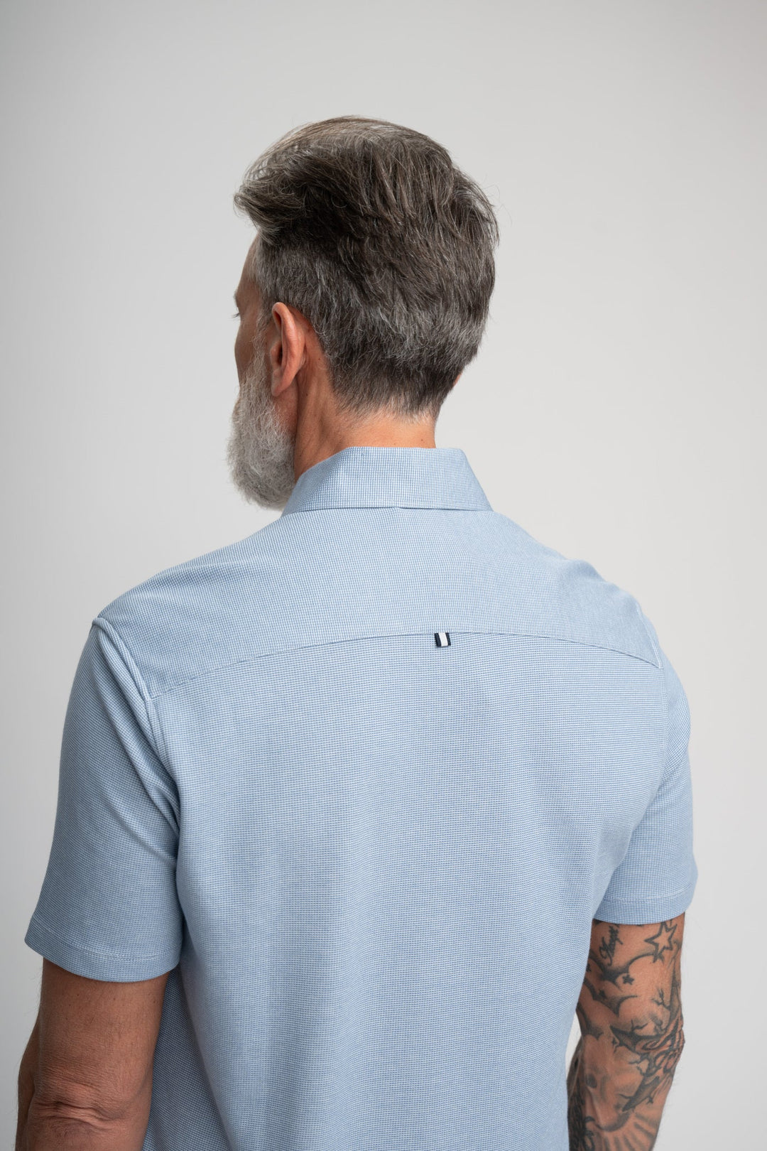 Stone Rose Short Sleeve Knit In Medium Blue
