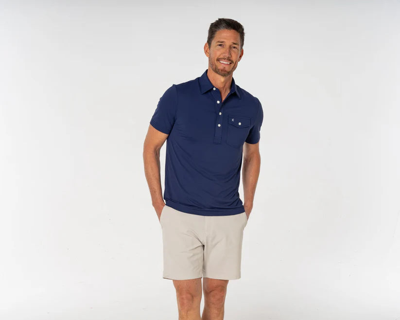 Criquet Performance Sport Players Shirt In Medieval Blue