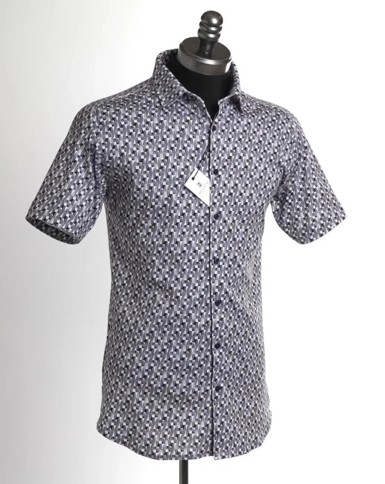 Desoto SS Jersey Shirt in Geometric Print