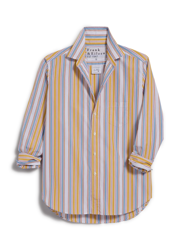 Frank &amp; Eileen Relaxed Button-Up In Gold With Red And Blue Stripe