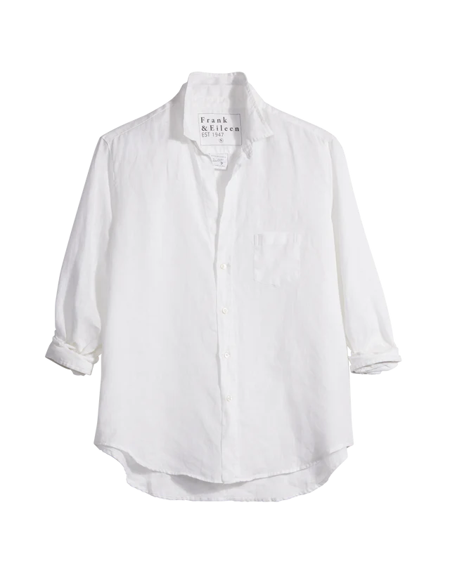 Frank &amp; Eileen Woven Button Up In White Linen