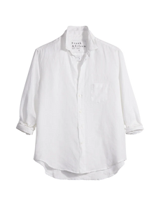 Frank & Eileen Woven Button Up in White Linen