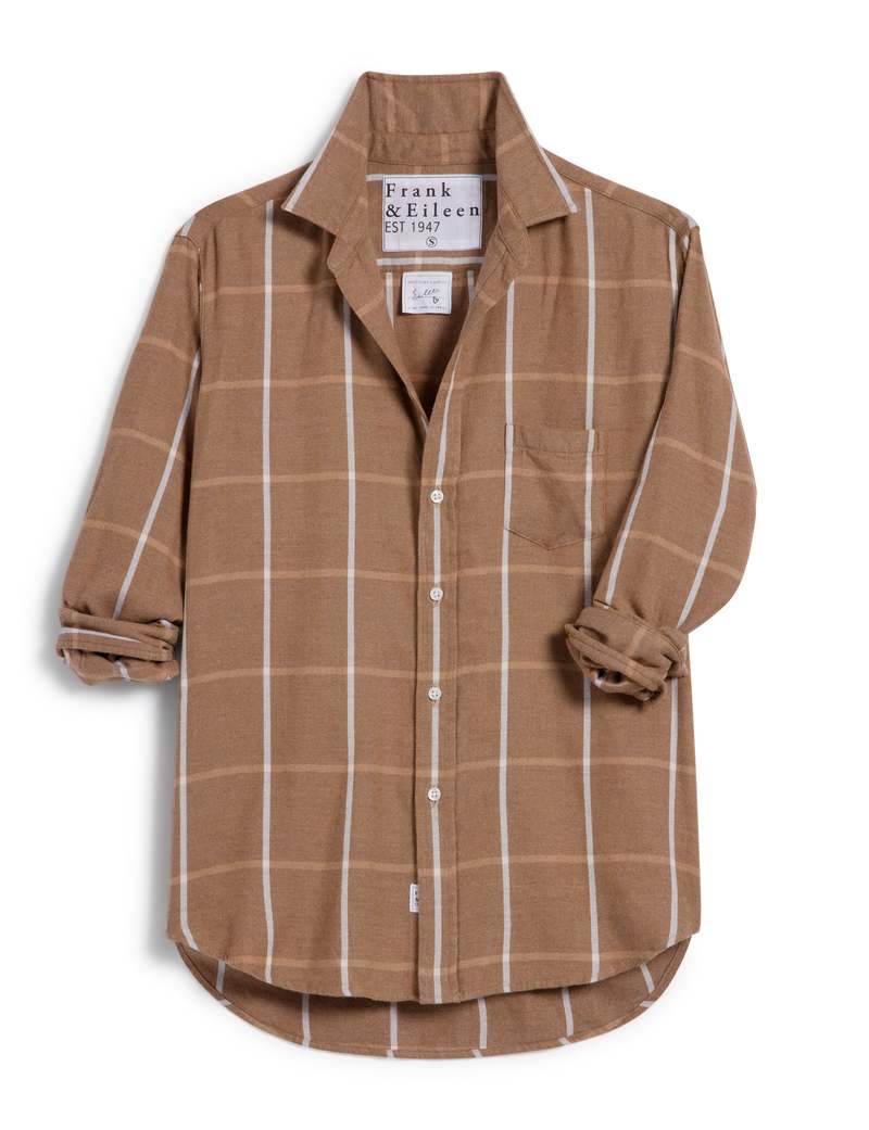 Frank &amp; Eileen Relaxed Button-Up In Camel/Cream Windowpane