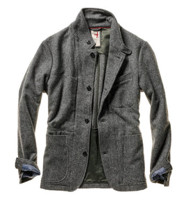 Relwen Heritage Trap Blazer in Grey  Herringbone