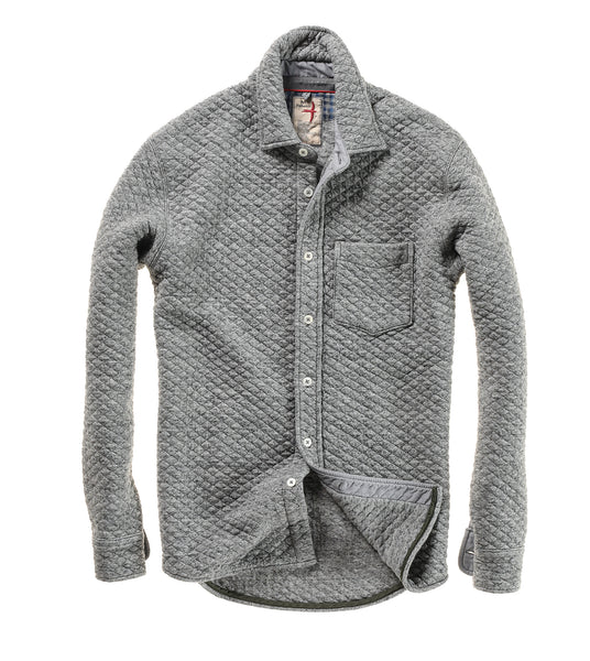 Relwen Bubble Knit Shirt in Grey Marl