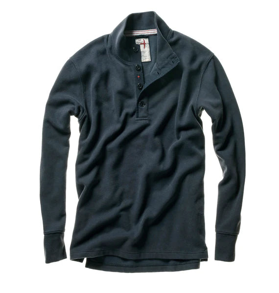 Relwen Thermal Button Mock In Navy