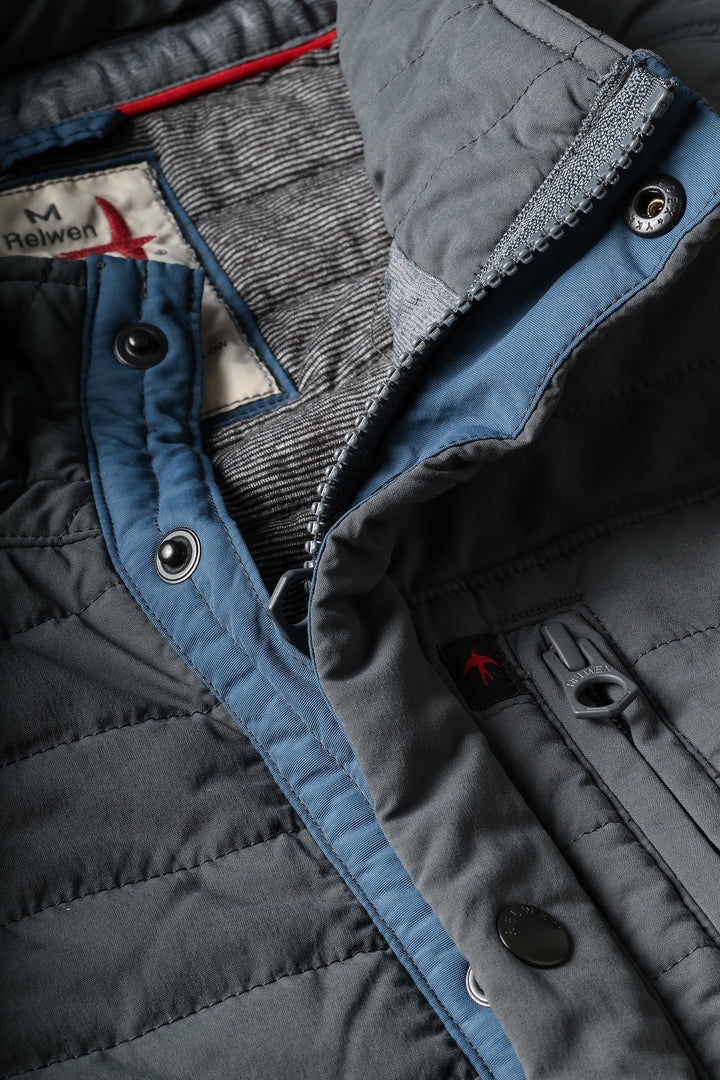 Relwen Men Windzip Vest In Charcoal