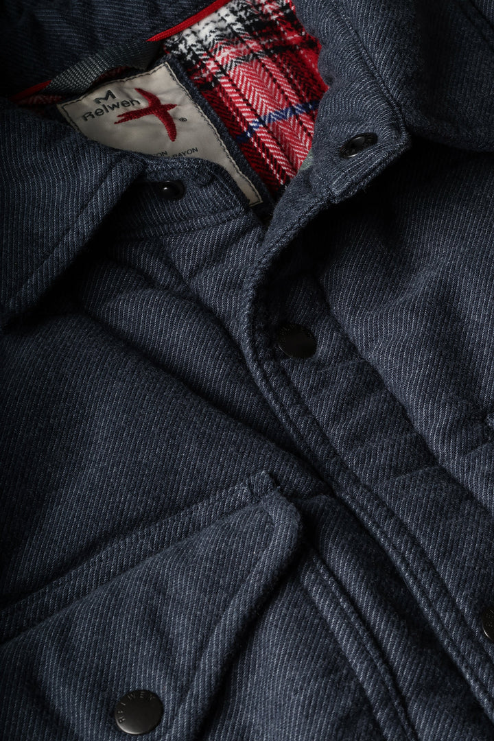 Relwen Moleskin Snap Cpo In Navy