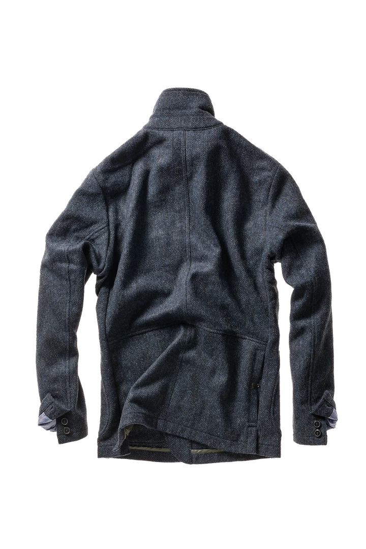 Relwen Heritage Trap Blazer In Bright Blue/Navy Twill