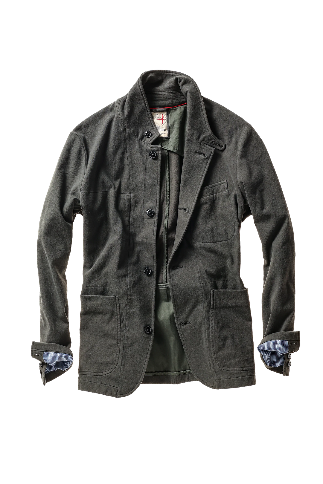 Relwen Moleskin Trap Blazer In Char Loden