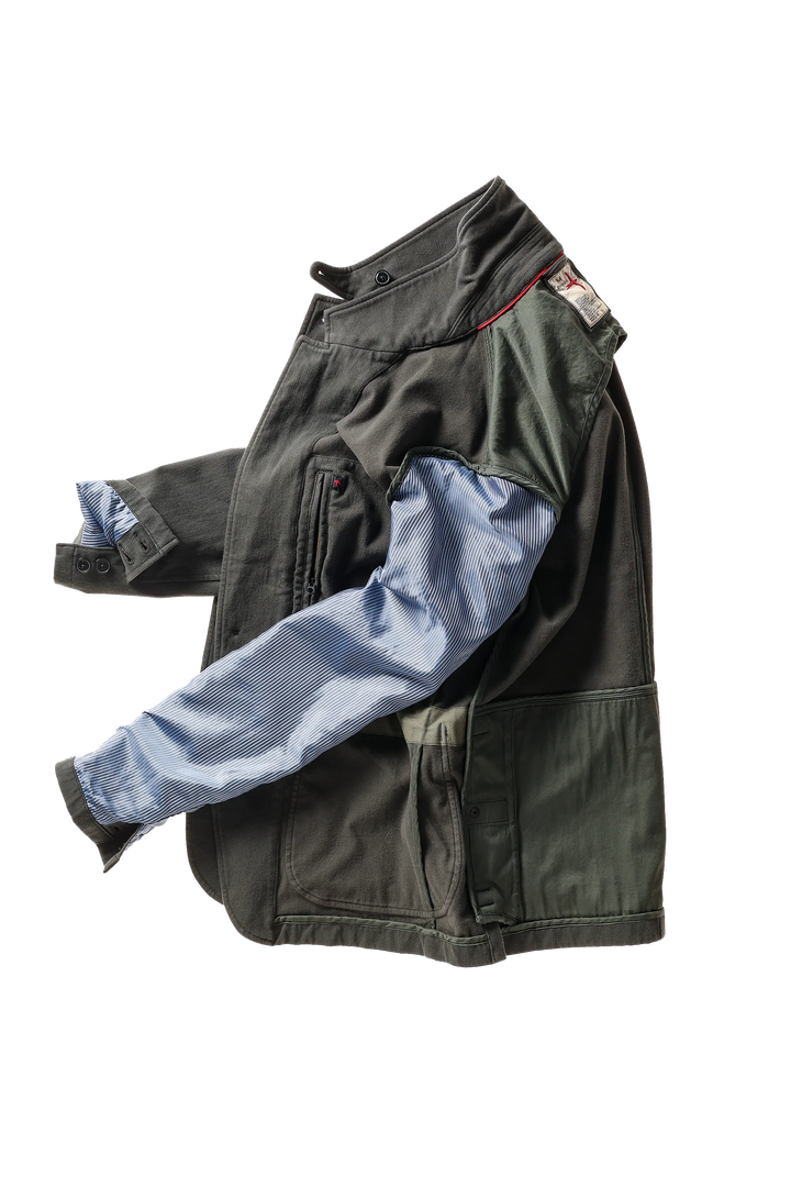 Relwen Moleskin Trap Blazer In Char Loden