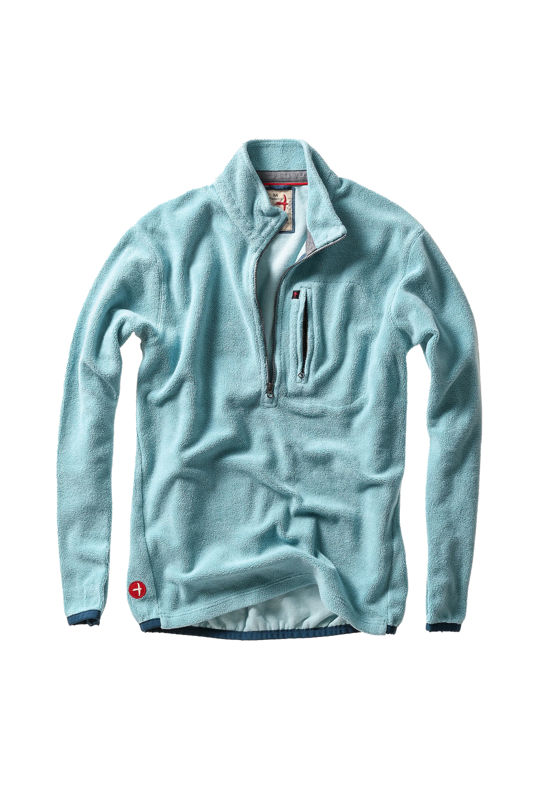 Relwen Sheared Fleece Half-Zip In Blue Haze