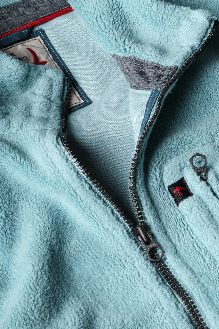 Relwen Sheared Fleece Half-Zip In Blue Haze