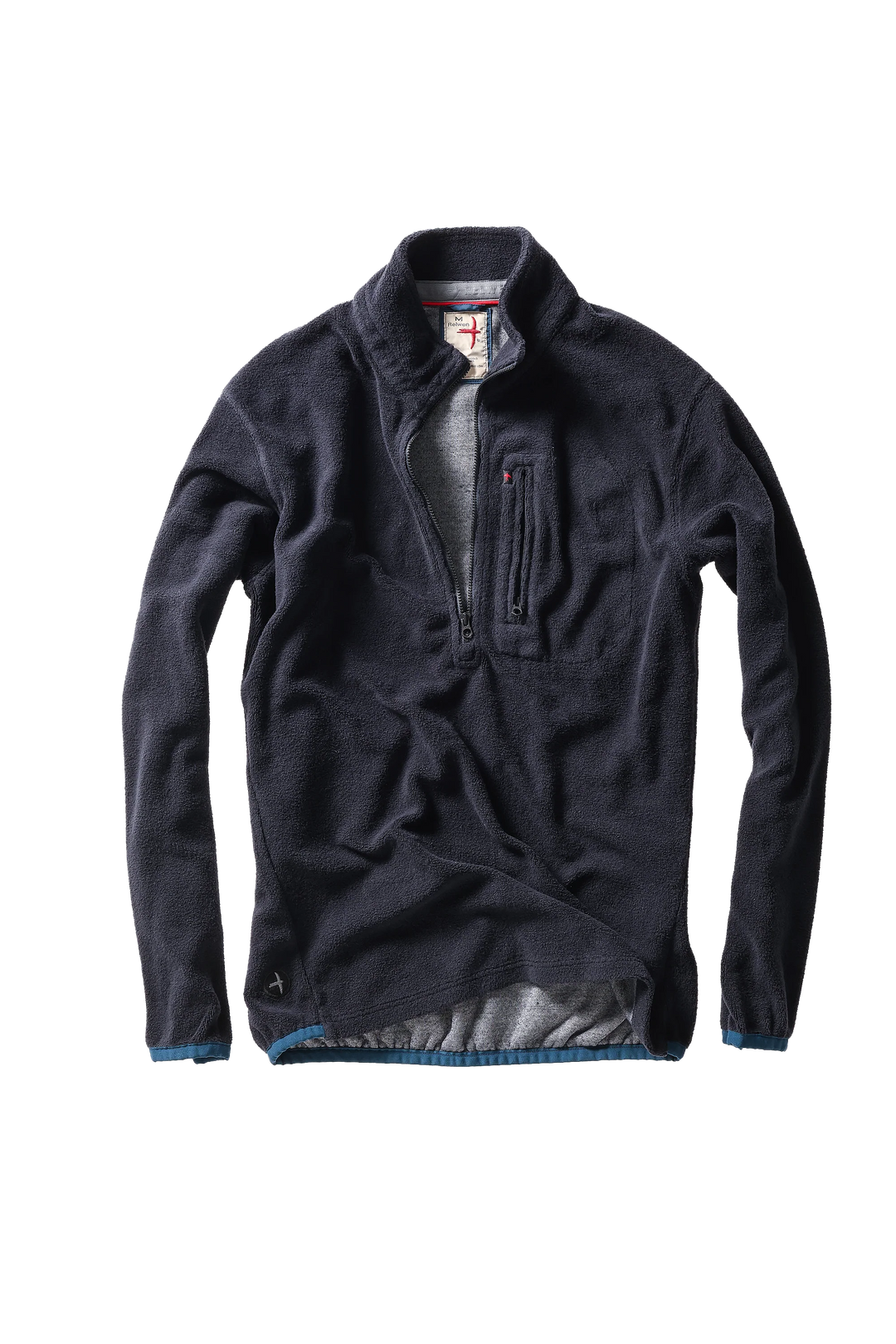Relwen Sheared Fleece Half-Zip In Dark Navy