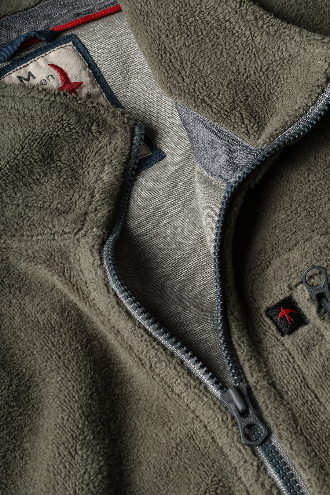 Relwen Sheared Fleece Half-Zip In Olive Fade