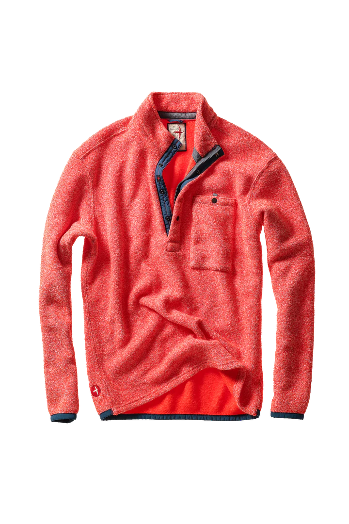 Relwen Terry Snap Zip Mock Paprika