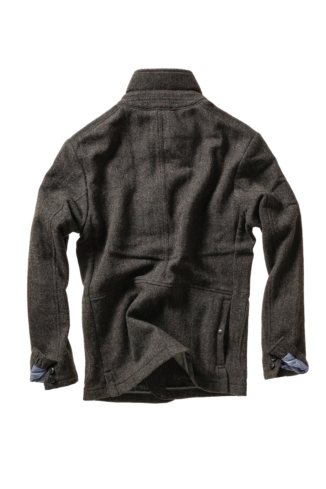 Relwen Heritage Trap Blazer Charcoal Olive Herringbone
