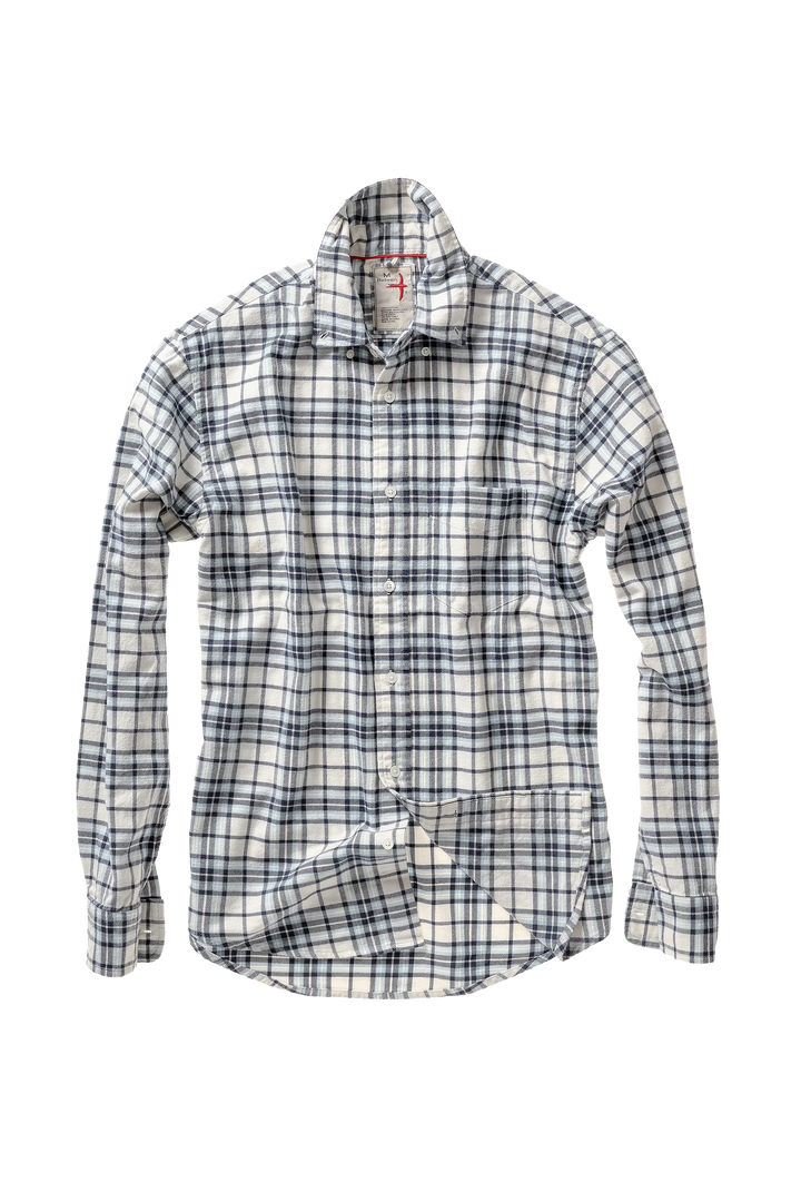 Relwen Flyweight Flannel White Blue Plaid