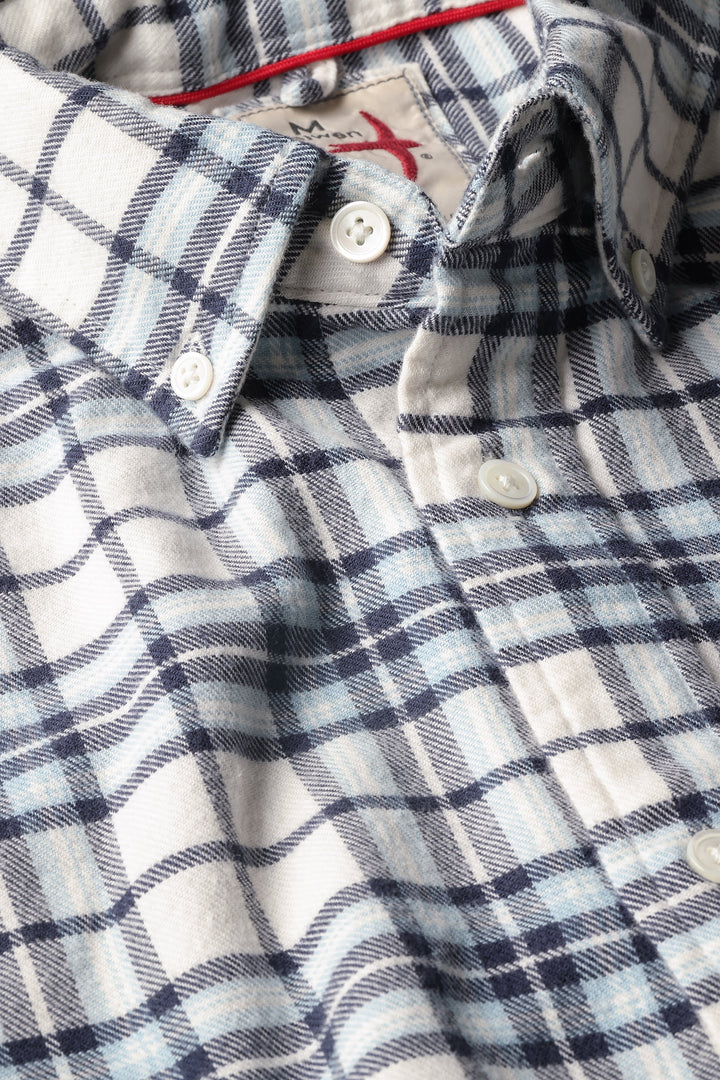 Relwen Flyweight Flannel White Blue Plaid