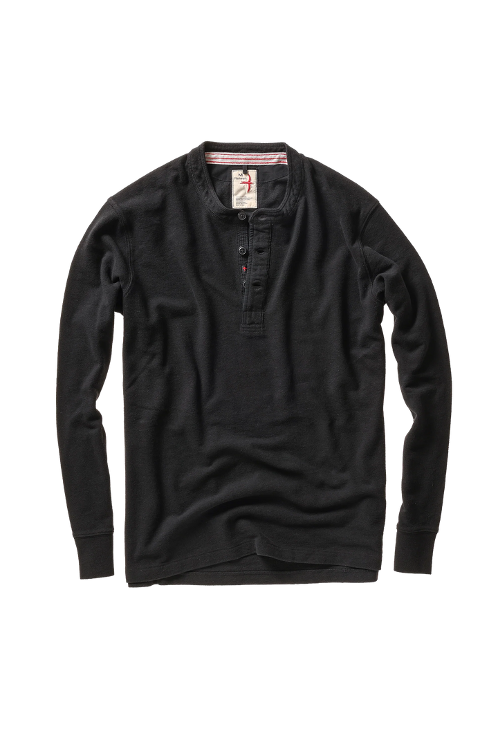 Relwen Slub Jersey Henley Black
