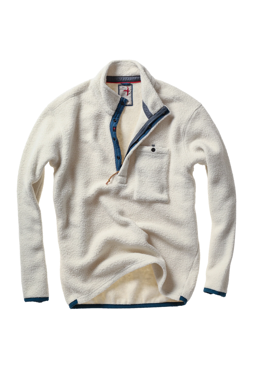 Relwen Wooly Shag Snap-Zip Buff White