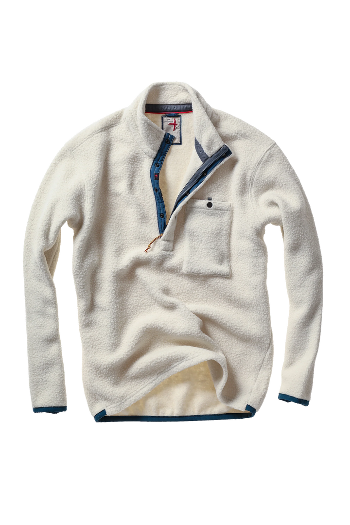Relwen Wooly Shag Snap-Zip Buff White