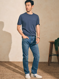 Faherty Men's Sunwashed Pocket Tee in Navy