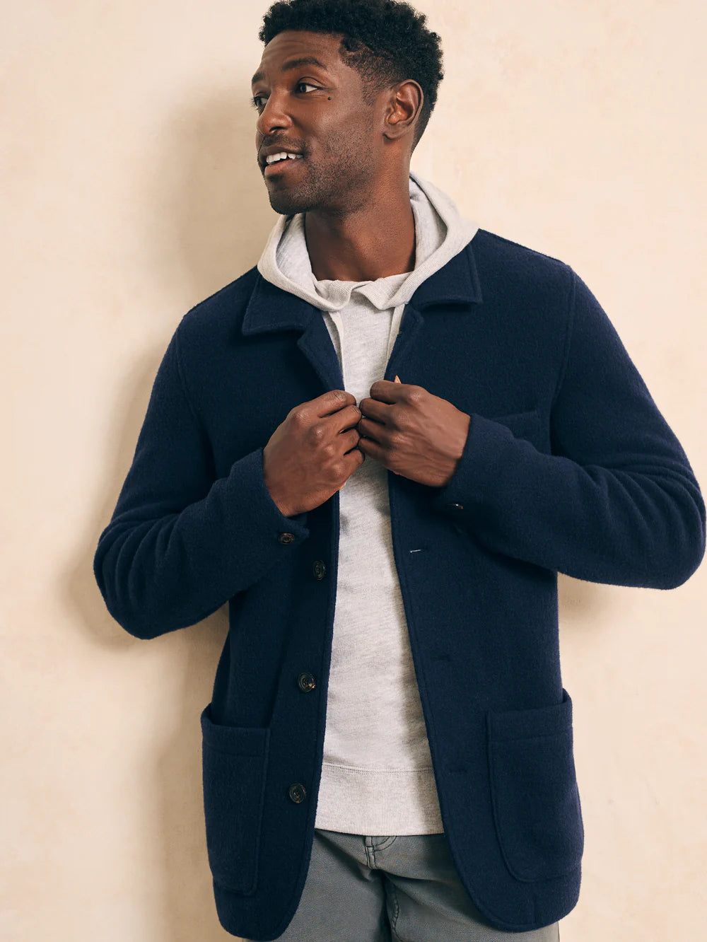 Faherty Wool Chore Jacket in Navy – Jack Jerome