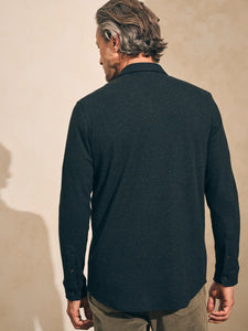 Faherty Men's Legend Sweater Shirt in Heathered Black Twill