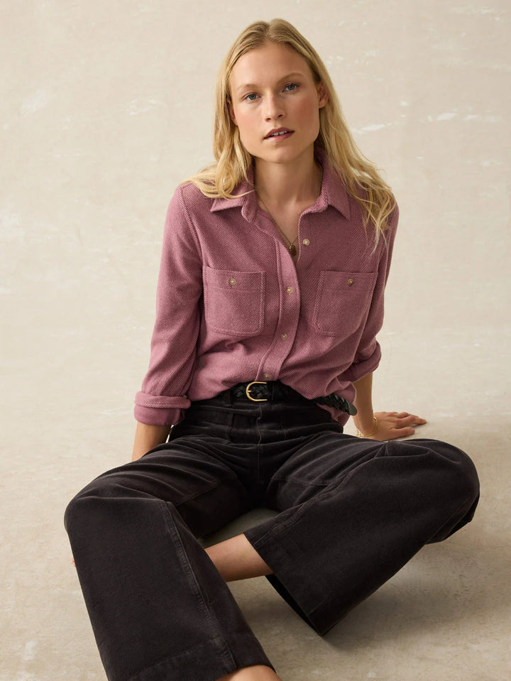 Faherty Legend Sweater In Rose Twill