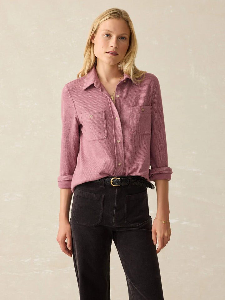 Faherty Legend Sweater In Rose Twill