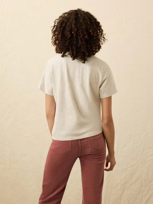 Faherty Sunwashed Essential Tee -Island Dune Heather