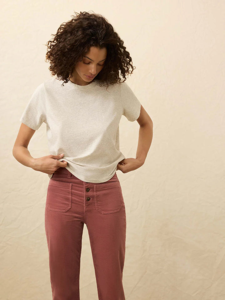 Faherty Sunwashed Essential Tee -Island Dune Heather