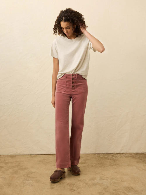 Faherty Sunwashed Essential Tee -Island Dune Heather