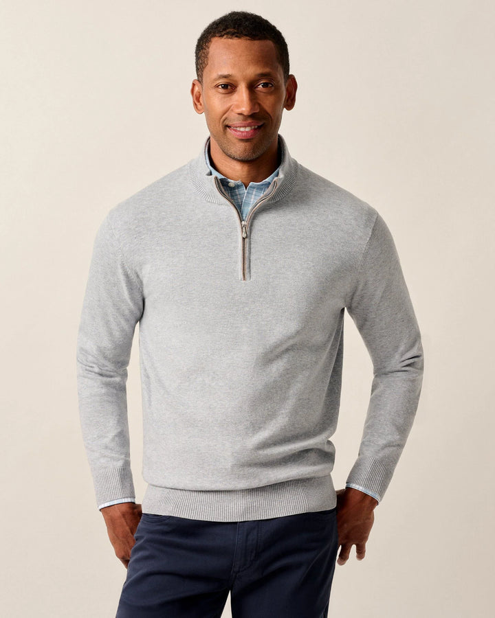 Johnnie O Desmond Cotton Blend 1/4 Zip Sweater In Pebble