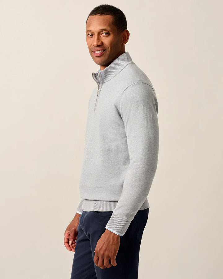 Johnnie O Desmond Cotton Blend 1/4 Zip Sweater In Pebble