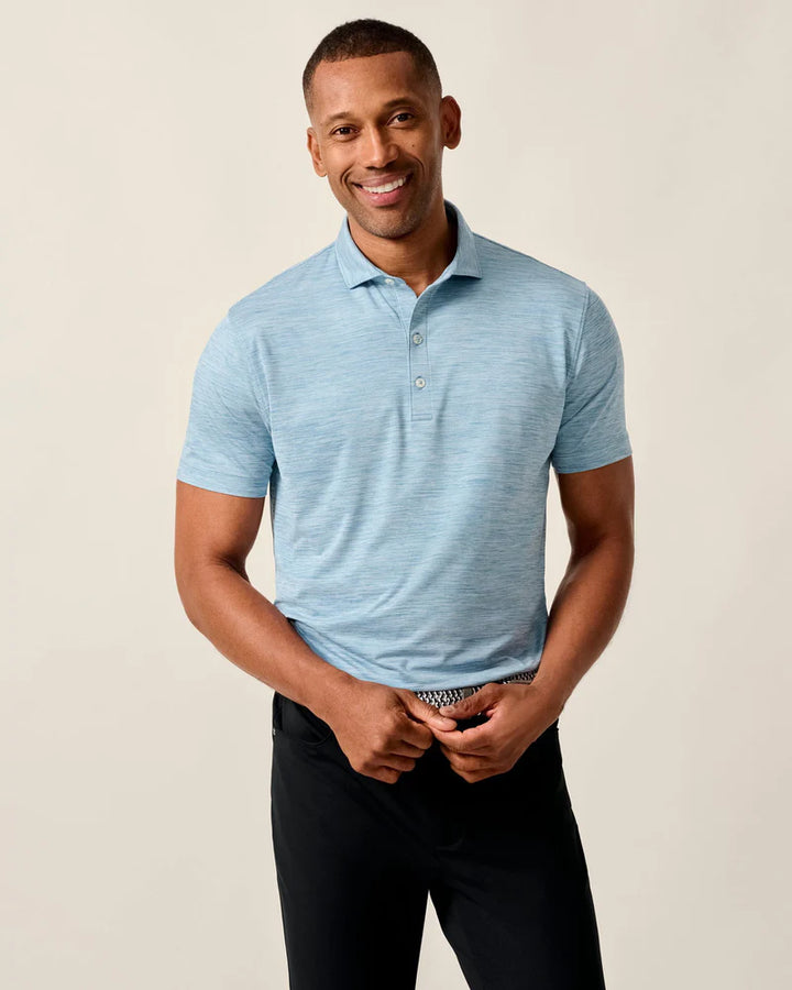 Johnnie-O Polo Huronn Solid In Tide