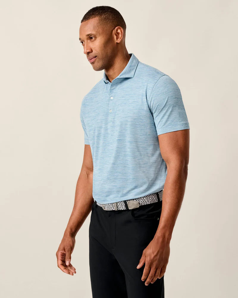 Johnnie-O Polo Huronn Solid In Tide