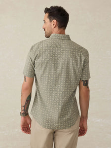 Faherty SS Breeze Shirt in Sundried Sage Emblem