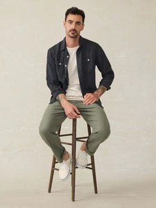 Faherty Tried & True Chambray Workshirt in Durango Black