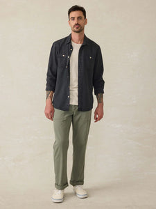 Faherty Tried & True Chambray Workshirt in Durango Black